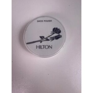 Vintage Hilton Hotel Shoe Polish Sponge Travel‎ Size Michaud Associates White